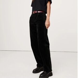 Banana Republic 90s Corduroy Slouchy Straight Pant‎ Women 28 Petite Relax Black